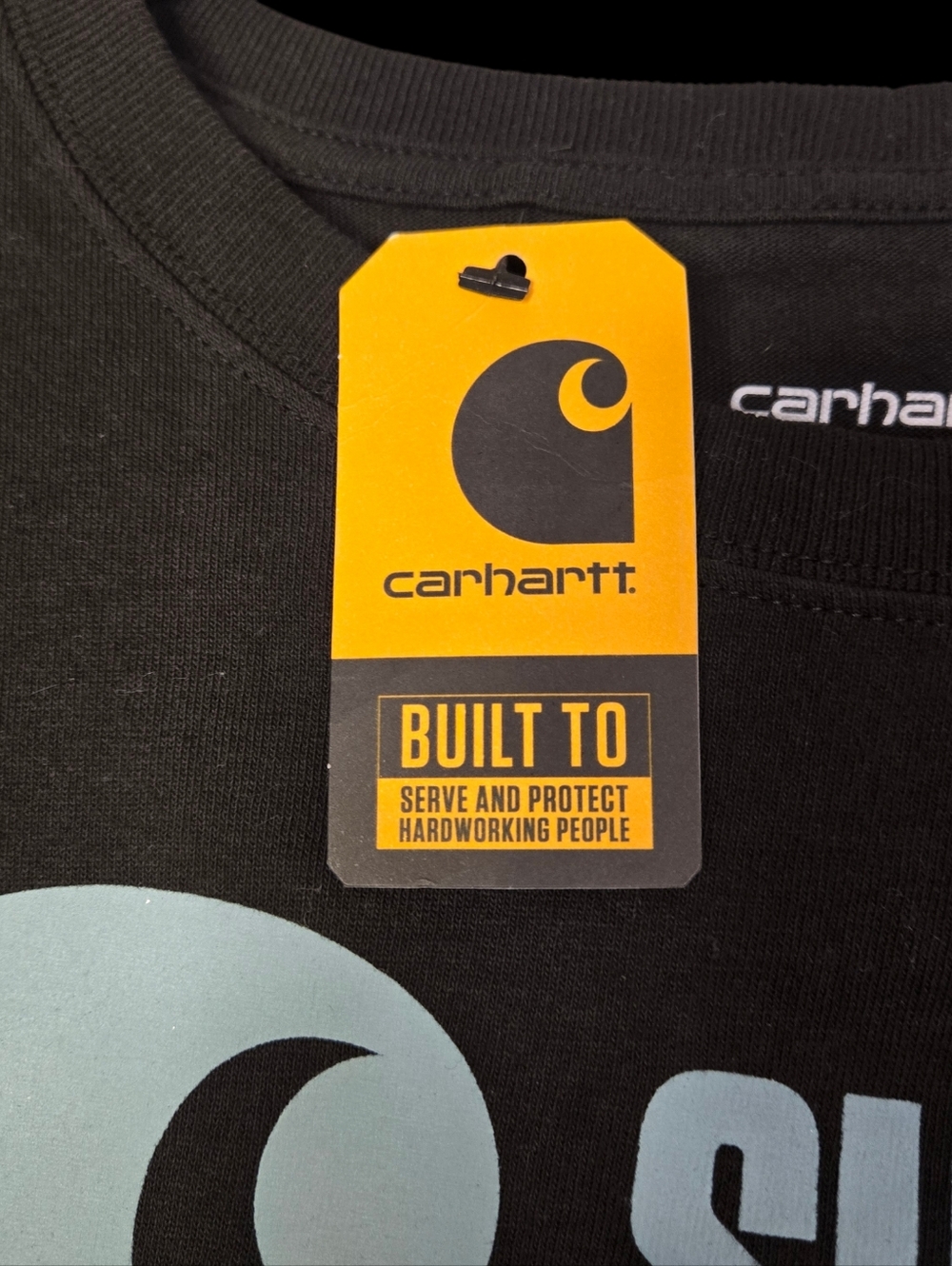 Carhartt Womens Size L Heavy Weight L/Sl Black Graphic "Support the Trades" Tee - Picture 3 of 10